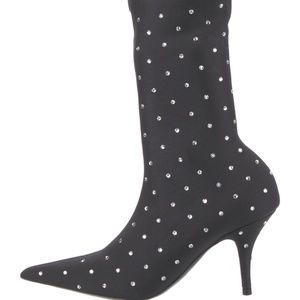 Balenciaga Knife Crystal Pointed Toe Boot w/ Crystal Embellishment